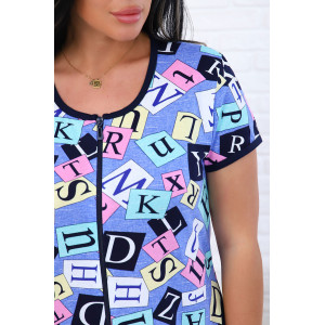 Халат женский "Грация" кулирка (последний размер) голубой 52