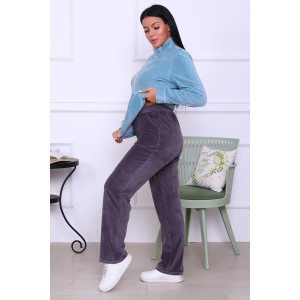 Брюки женские "Карла" велюр (последний размер) графит 54,60,62