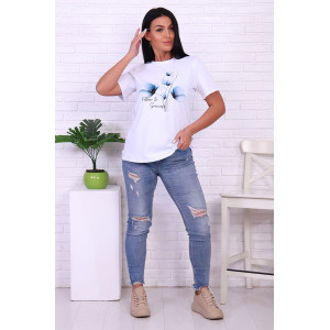 Футболка женская "Успех" кулирка (последний размер) индиго 52