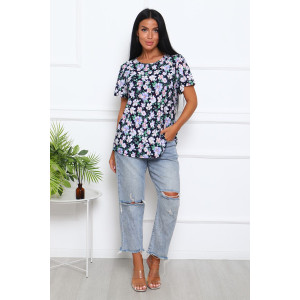 Туника женская "Романтика" масло с лайкрой (последний размер) фиолет 56,60