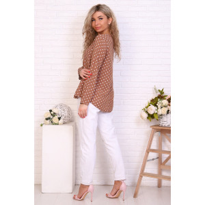 Туника женская "Валенсия" штапель (последний размер) кофе 46,48,50,52