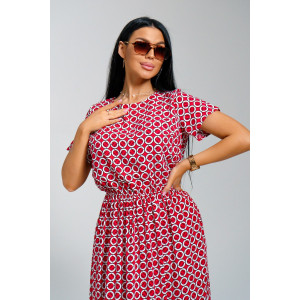 Платье женское "Ассоль" штапель (последний размер) красные кольца 46,48,50,52,56