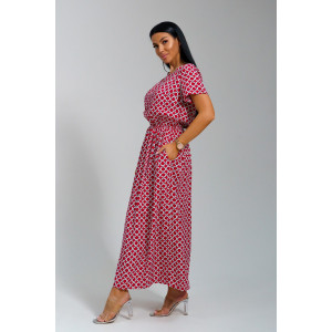 Платье женское "Ассоль" штапель (последний размер) красные кольца 46,48,50,52,56