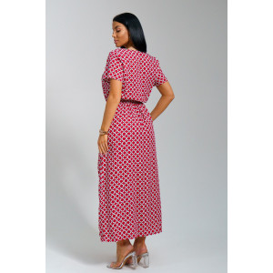 Платье женское "Ассоль" штапель (последний размер) красные кольца 46,48,50,52,56