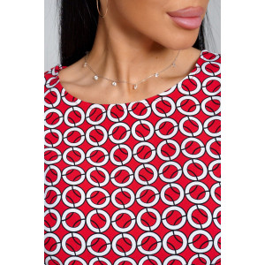 Платье женское "Ассоль" штапель (последний размер) красные кольца 46,48,50,52,56