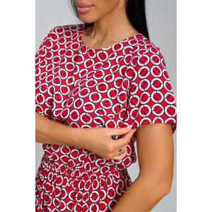 Платье женское "Ассоль" штапель (последний размер) красные кольца 46,48,50,52,56