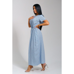 Платье женское "Ассоль" штапель (последний размер) голубые кольца 44,50,52,56