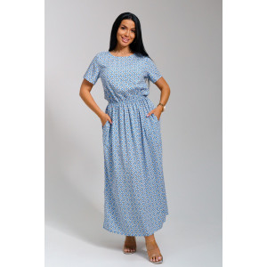 Платье женское "Ассоль" штапель (последний размер) голубые кольца 44,50,52,56