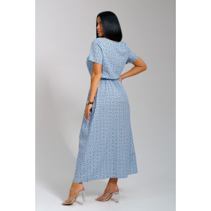 Платье женское "Ассоль" штапель (последний размер) голубые кольца 44,50,52,56