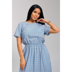 Платье женское "Ассоль" штапель (последний размер) голубые кольца 44,50,52,56