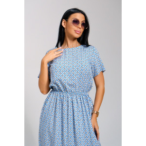 Платье женское "Ассоль" штапель (последний размер) голубые кольца 44,50,52,56