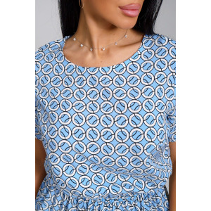 Платье женское "Ассоль" штапель (последний размер) голубые кольца 44,50,52,56