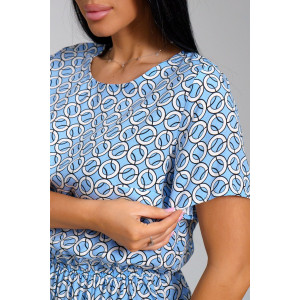 Платье женское "Ассоль" штапель (последний размер) голубые кольца 44,50,52,56