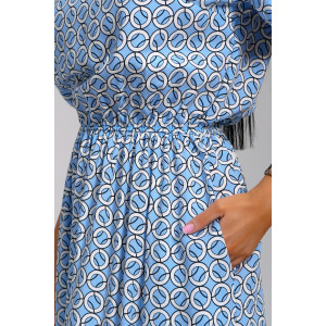 Платье женское "Ассоль" штапель (последний размер) голубые кольца 44,50,52,56