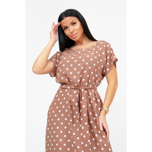 Платье женское "Одиссея" штапель (последний размер) кофе 56