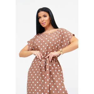 Платье женское "Одиссея" штапель (последний размер) кофе 56