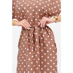 Платье женское "Одиссея" штапель (последний размер) кофе 56