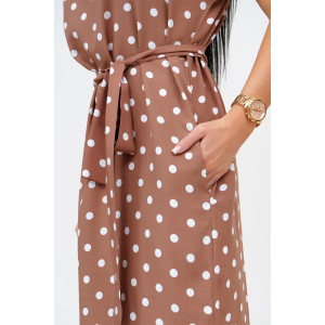 Платье женское "Одиссея" штапель (последний размер) кофе 56