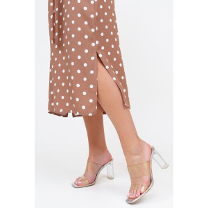 Платье женское "Одиссея" штапель (последний размер) кофе 56