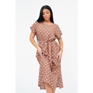 Платье женское "Одиссея" штапель (последний размер) кофе 56