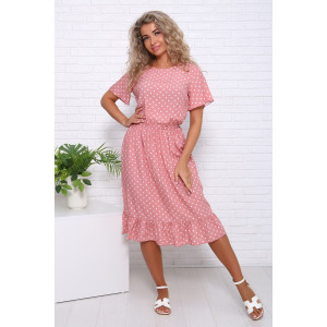 Платье женское "Кармен" штапель (последний размер) пудра 44,46,50,52,54