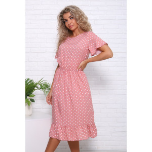 Платье женское "Кармен" штапель (последний размер) пудра 44,46,50,52,54