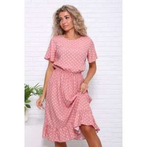 Платье женское "Кармен" штапель (последний размер) пудра 44,46,50,52,54