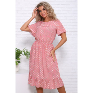 Платье женское "Кармен" штапель (последний размер) пудра 44,46,50,52,54