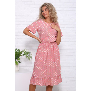 Платье женское "Кармен" штапель (последний размер) пудра 44,46,50,52,54