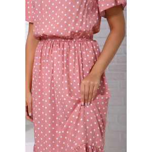 Платье женское "Кармен" штапель (последний размер) пудра 44,46,50,52,54