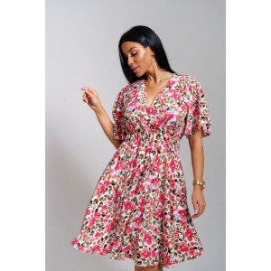 Платье женское "Ирис" штапель (последний размер) цветы 50