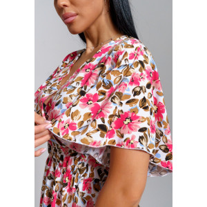 Платье женское "Ирис" штапель (последний размер) цветы 50