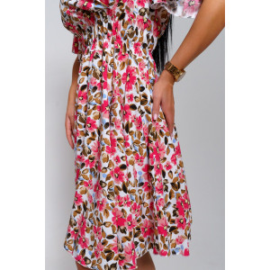 Платье женское "Ирис" штапель (последний размер) цветы 50