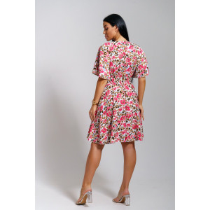 Платье женское "Ирис" штапель (последний размер) цветы 50