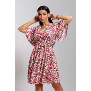 Платье женское "Ирис" штапель (последний размер) цветы 50