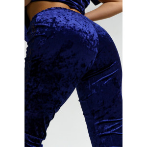 Костюм двойка женский "Маркиза" бархат+гипюр (последний размер) сапфир 48,50