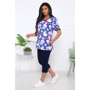 Костюм двойка женский "Риана" кулирка (последний размер) шарики 46