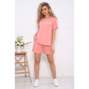 Костюм двойка женский "Марсель" футер (последний размер) персик 50