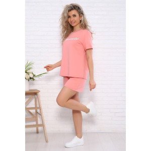 Костюм двойка женский "Марсель" футер (последний размер) персик 50