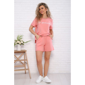 Костюм двойка женский "Марсель" футер (последний размер) персик 50