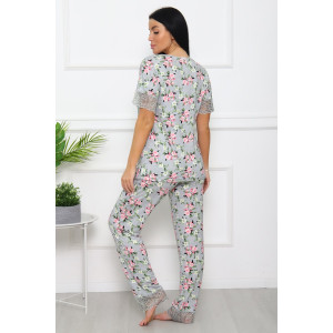 Костюм двойка женский "Стефания" вискоза (последний размер) розы 58