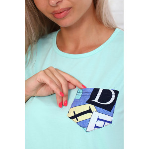 Костюм двойка женский "Азбука" кулирка (последний размер) ментол 50,52,54