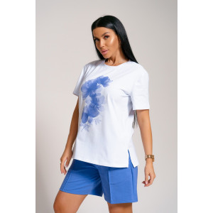 Костюм двойка женский "Агата" кулирка с эластаном (последний размер) фиалковый 56,58