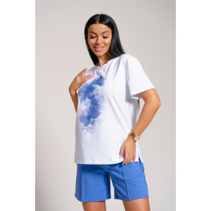 Костюм двойка женский "Агата" кулирка с эластаном (последний размер) фиалковый 56,58