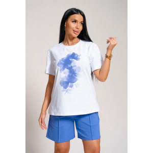 Костюм двойка женский "Агата" кулирка с эластаном (последний размер) фиалковый 56,58