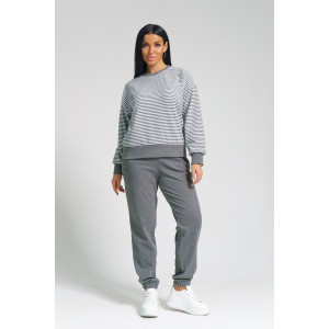 Костюм двойка женский "Морячка" поларфлис (последний размер) графит 50,58