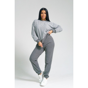 Костюм двойка женский "Морячка" поларфлис (последний размер) графит 50,58