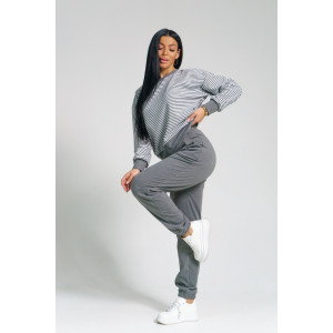 Костюм двойка женский "Морячка" поларфлис (последний размер) графит 50,58