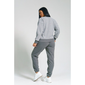 Костюм двойка женский "Морячка" поларфлис (последний размер) графит 50,58