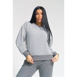 Костюм двойка женский "Морячка" поларфлис (последний размер) графит 50,58